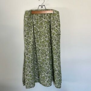 J. Crew women’s 100% linen green floral skirt size 4